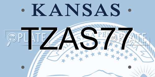TZAS77 Kansas License Plate