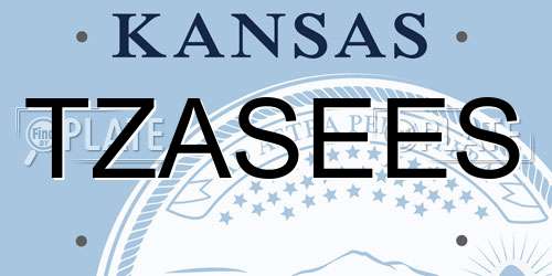 TZASEES Kansas License Plate