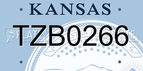 TZB0266 Kansas License Plate