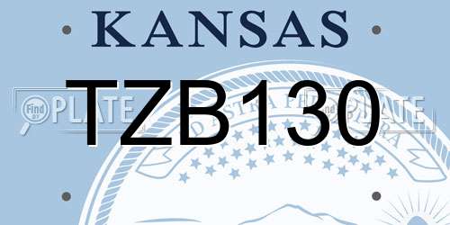TZB130 Kansas License Plate