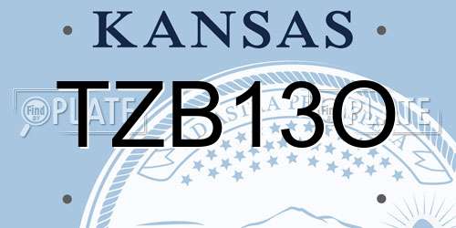 TZB13O Kansas License Plate