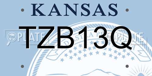 TZB13Q Kansas License Plate