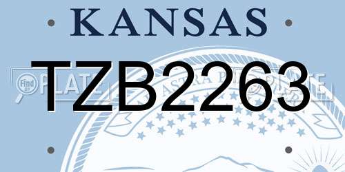 TZB2263 Kansas License Plate