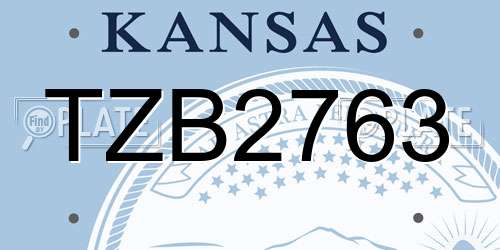 TZB2763 Kansas License Plate