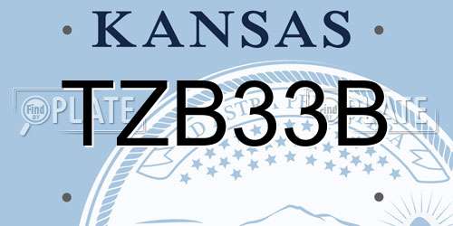 TZB33B Kansas License Plate