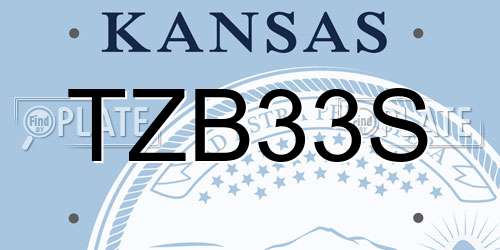 TZB33S Kansas License Plate