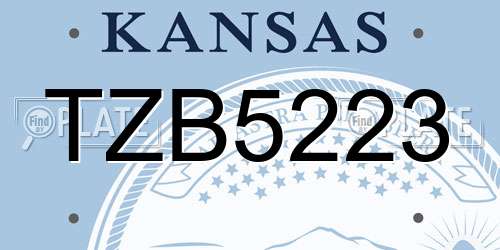 TZB5223 Kansas License Plate