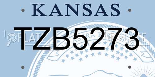 TZB5273 Kansas License Plate