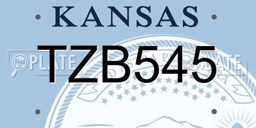 TZB545 Kansas License Plate