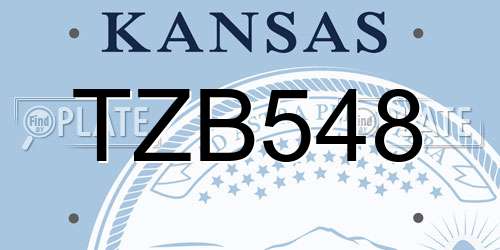 TZB548 Kansas License Plate