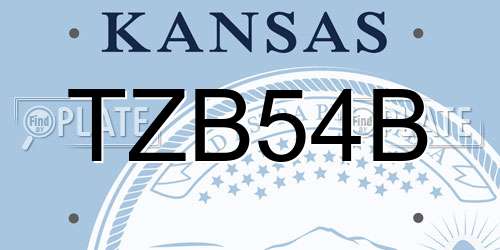 TZB54B Kansas License Plate