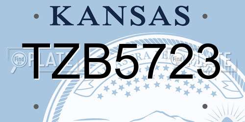 TZB5723 Kansas License Plate
