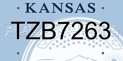 TZB7263 Kansas License Plate