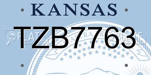 TZB7763 Kansas License Plate