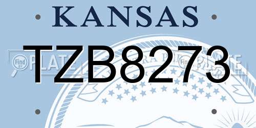TZB8273 Kansas License Plate