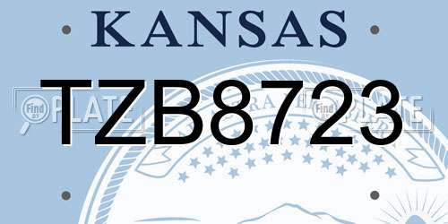 TZB8723 Kansas License Plate