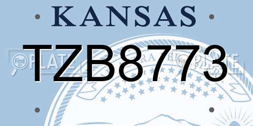 TZB8773 Kansas License Plate