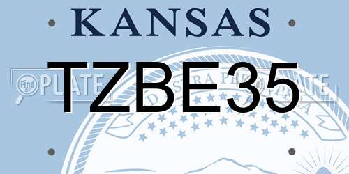 TZBE35 Kansas License Plate