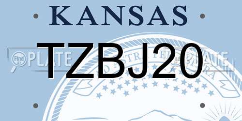 TZBJ20 Kansas License Plate