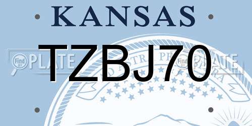 TZBJ70 Kansas License Plate