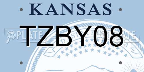 TZBY08 Kansas License Plate