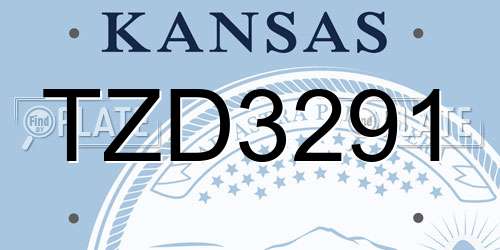 TZD3291 Kansas License Plate