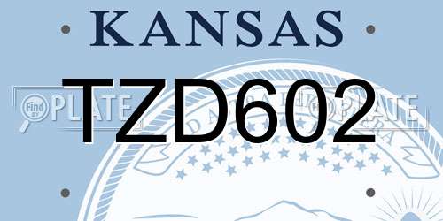 TZD602 Kansas License Plate
