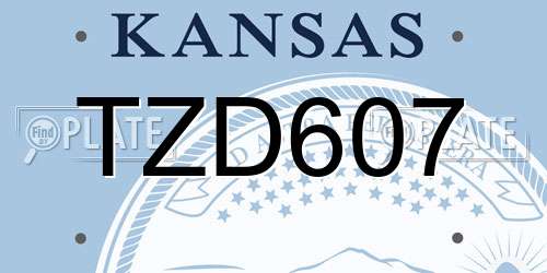 TZD607 Kansas License Plate