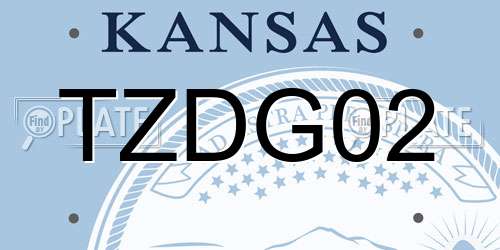 TZDG02 Kansas License Plate