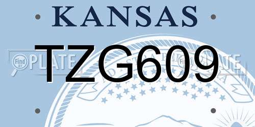 TZG609 Kansas License Plate
