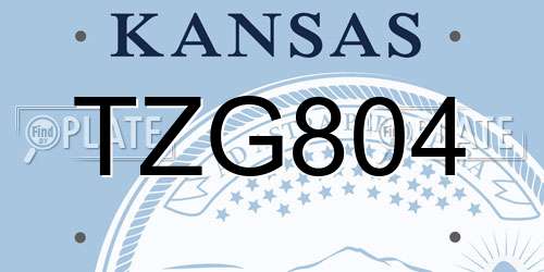 TZG804 Kansas License Plate
