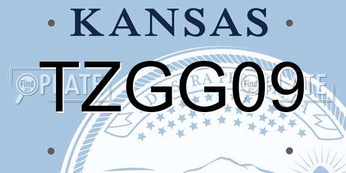TZGG09 Kansas License Plate