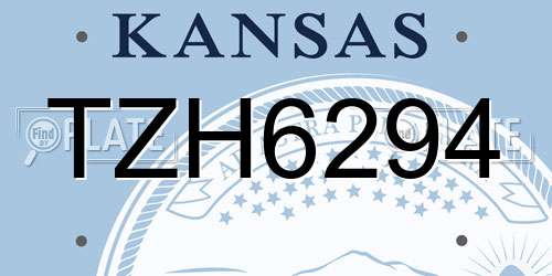 TZH6294 Kansas License Plate