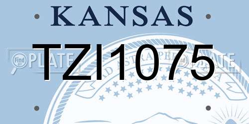 TZI1075 Kansas License Plate