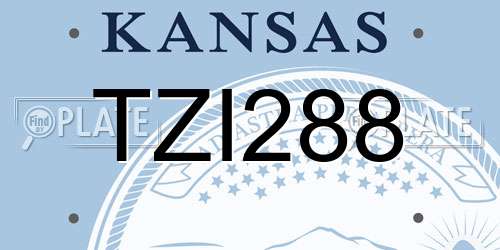 TZI288 Kansas License Plate