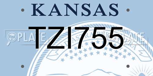 TZI755 Kansas License Plate