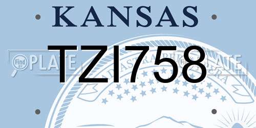 TZI758 Kansas License Plate