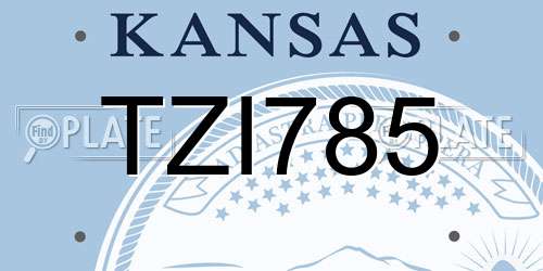 TZI785 Kansas License Plate