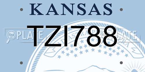 TZI788 Kansas License Plate