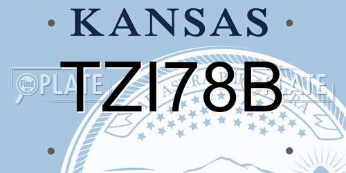 TZI78B Kansas License Plate