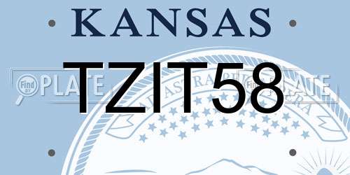 TZIT58 Kansas License Plate