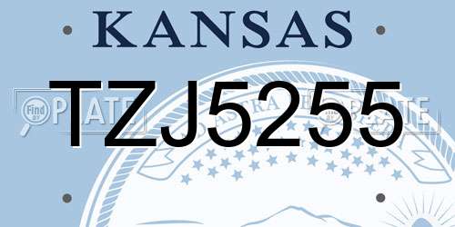 TZJ5255 Kansas License Plate