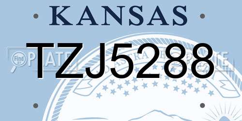 TZJ5288 Kansas License Plate
