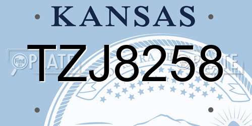 TZJ8258 Kansas License Plate