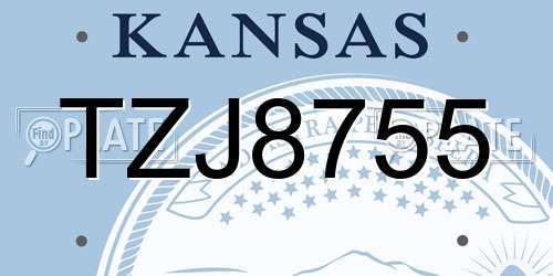 TZJ8755 Kansas License Plate