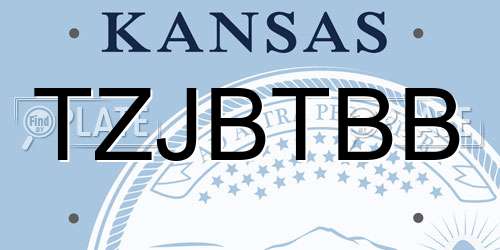 TZJBTBB Kansas License Plate