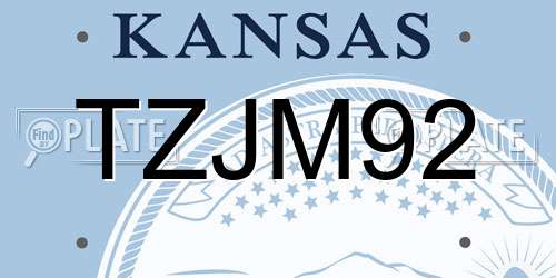 TZJM92 Kansas License Plate
