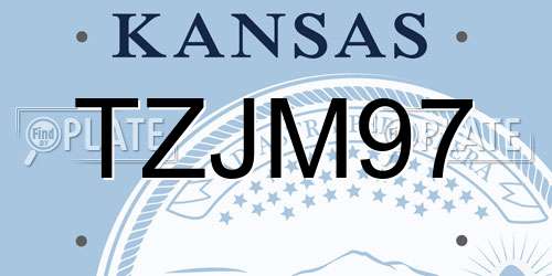 TZJM97 Kansas License Plate
