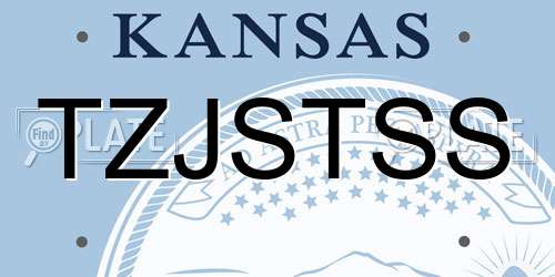 TZJSTSS Kansas License Plate