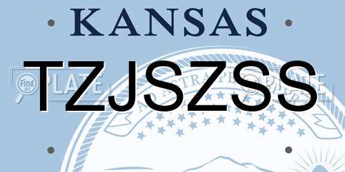 TZJSZSS Kansas License Plate
